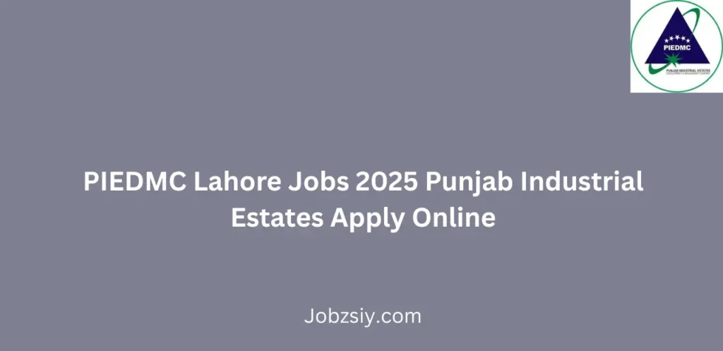 PIEDMC Lahore Jobs 2025 Punjab Industrial Estates Apply Online
